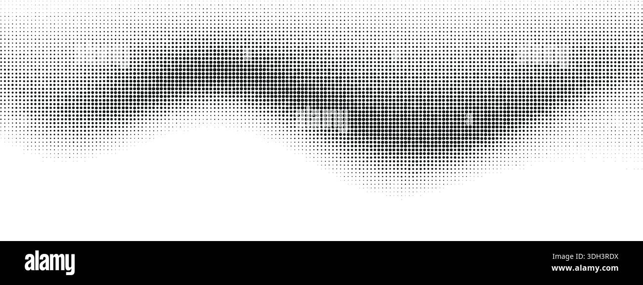Halftone wavy pattern on white background. Vector dotted texture for retro pop art design with copy space Stock Vector