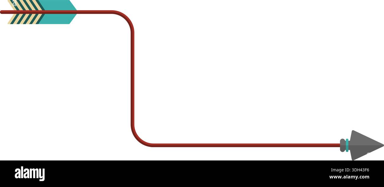 Wavy graphic line with a sinuous curve, in the shape of a tribal arrow ...