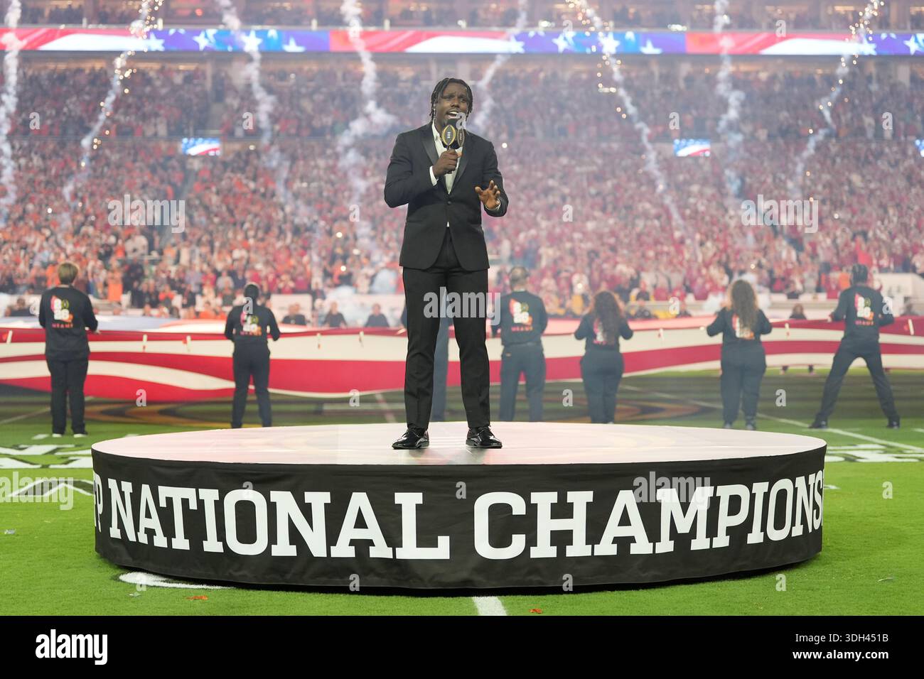 Jamal Roberts Sings The National Anthem Before The Start Of The College Jamal Roberts Sings The National Anthem Before The Start Of The College Football Playoff National Championship Game Between Miami And Indiana Monday Jan 19 2026 In Miami Gardens Fla Ap Photorebecca Blackwell 3DH451B 