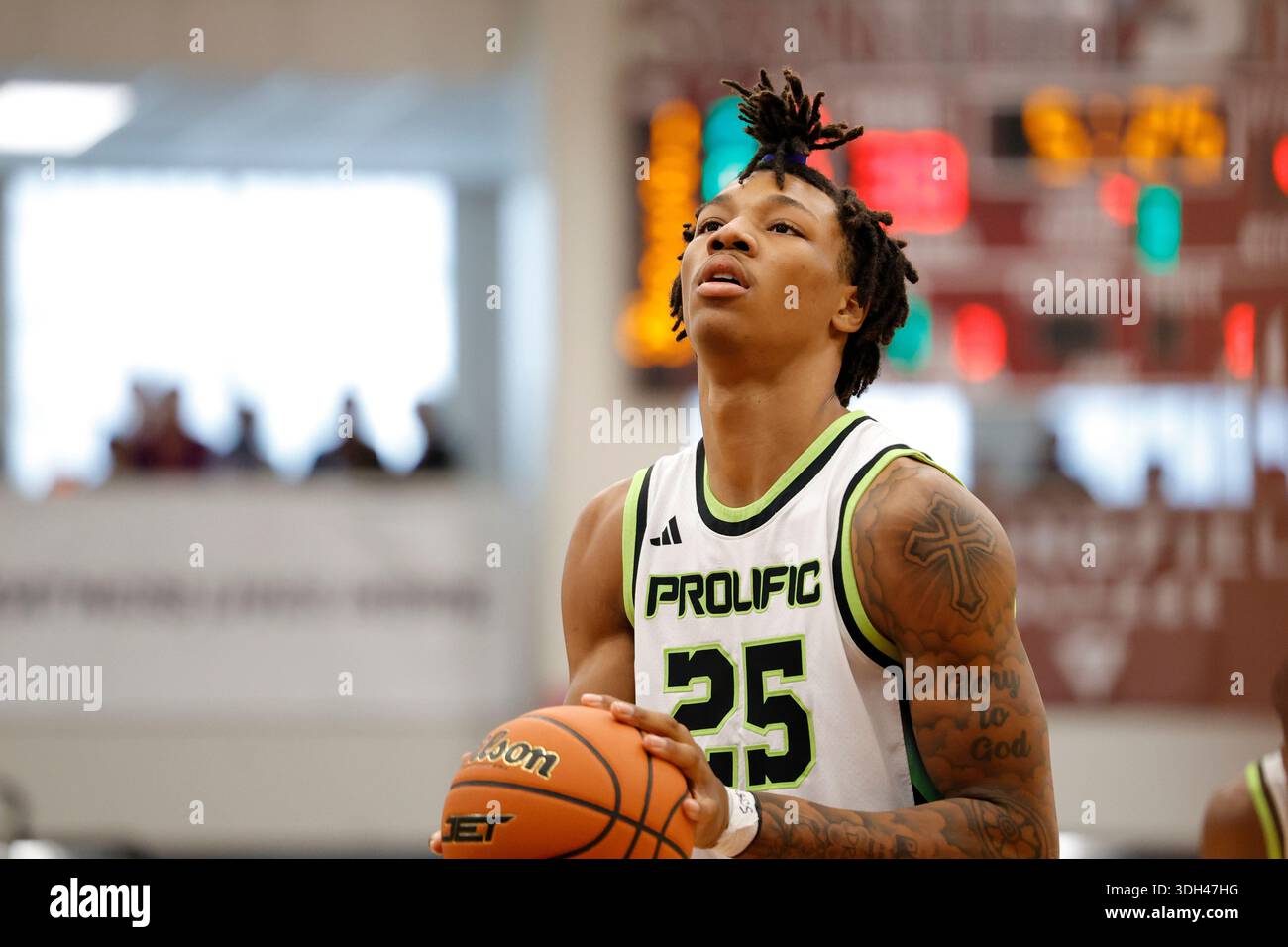 Prolific Prep Davion Adkins (25) takes a free throw against Dynamic ...