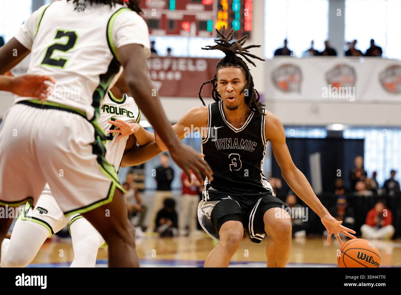Dynamic Prep Dakari Spear (3) in action against Prolific Prep during a ...