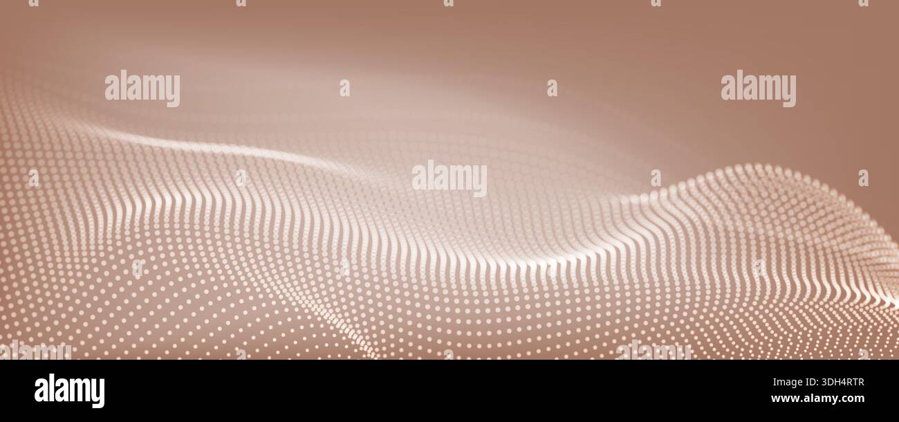 Light 3d wave vector illustration. Technology concept for landing page or presentation Stock Vector