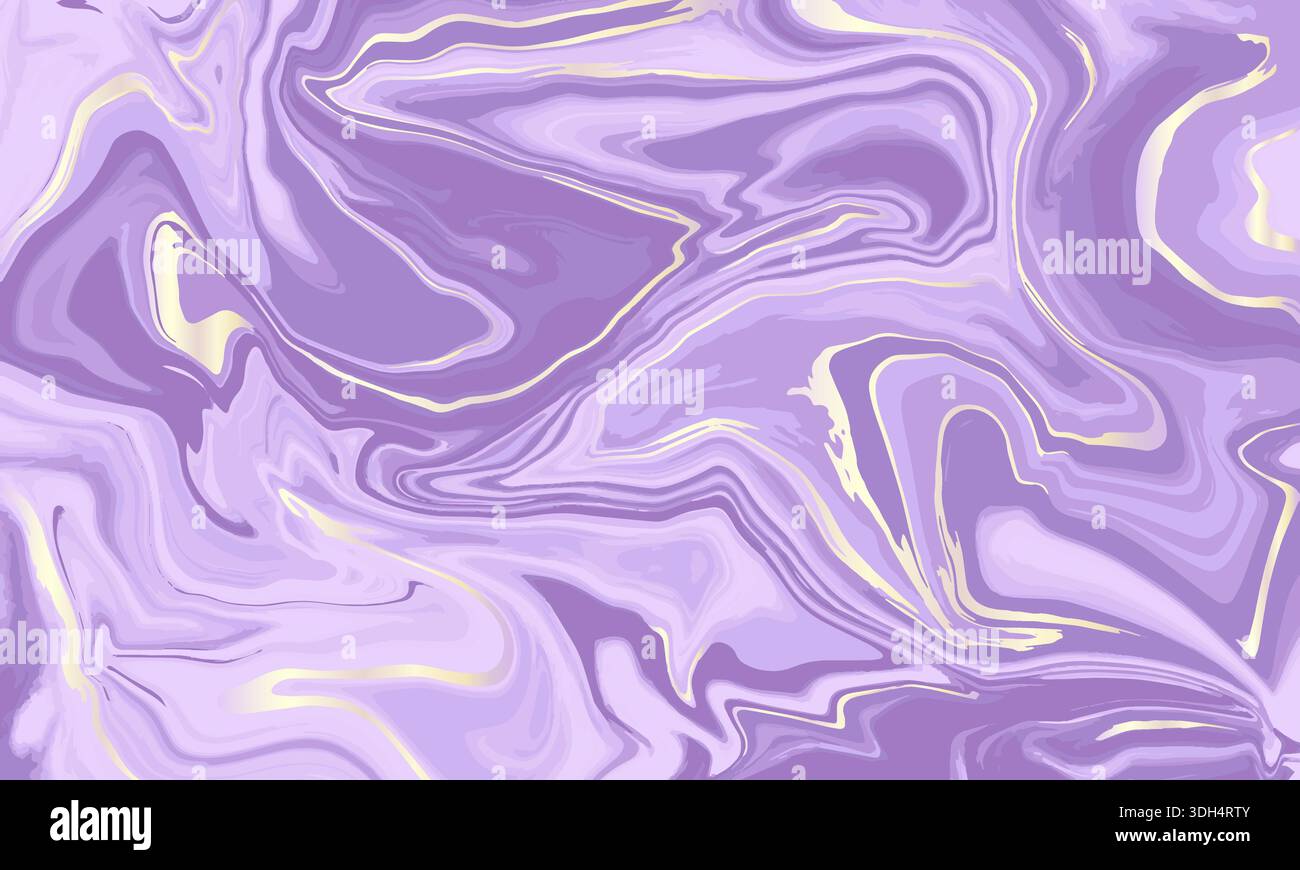 Abstract horizontal background with colorful waves. Liquid wavy marble texture Stock Vector