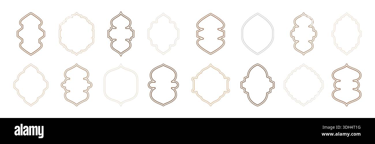Islamic Window Border Islamic style border vector collection. Arabic door and window frame ...