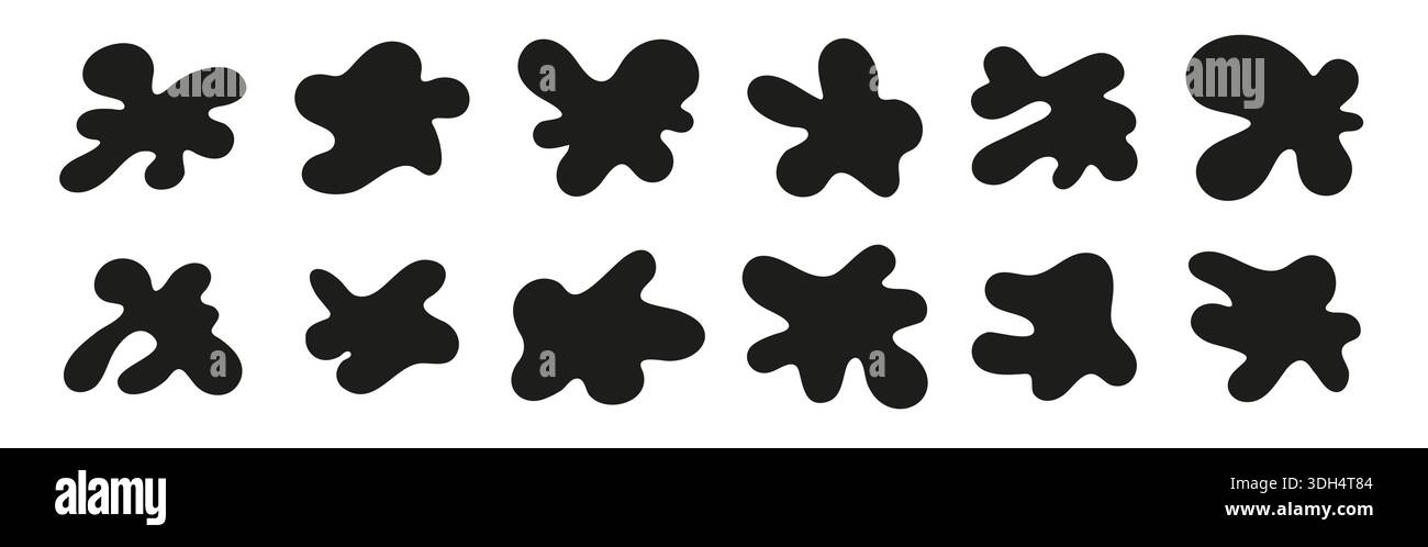 Black liquid organic shapes collection Stock Vector