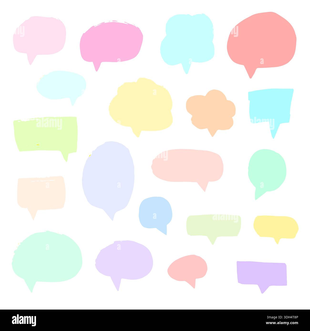 Hand drawn speech bubble set Stock Vector