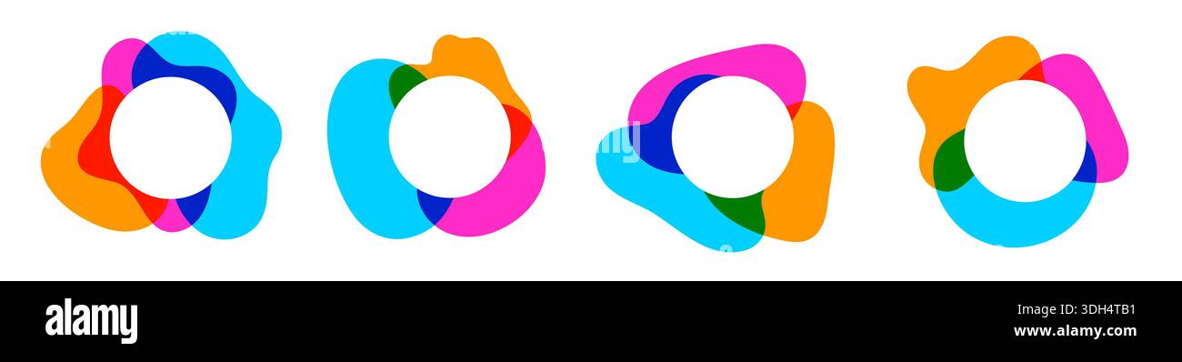 Colorful blob irregular shapes composition set. Stock Vector