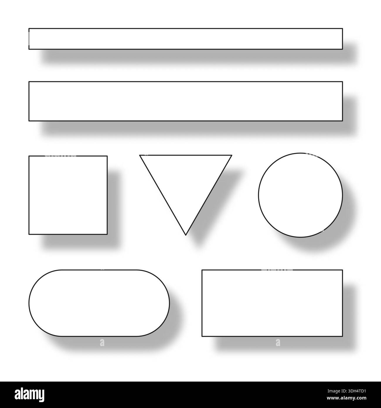 White geometric shapes with shadow Stock Vector