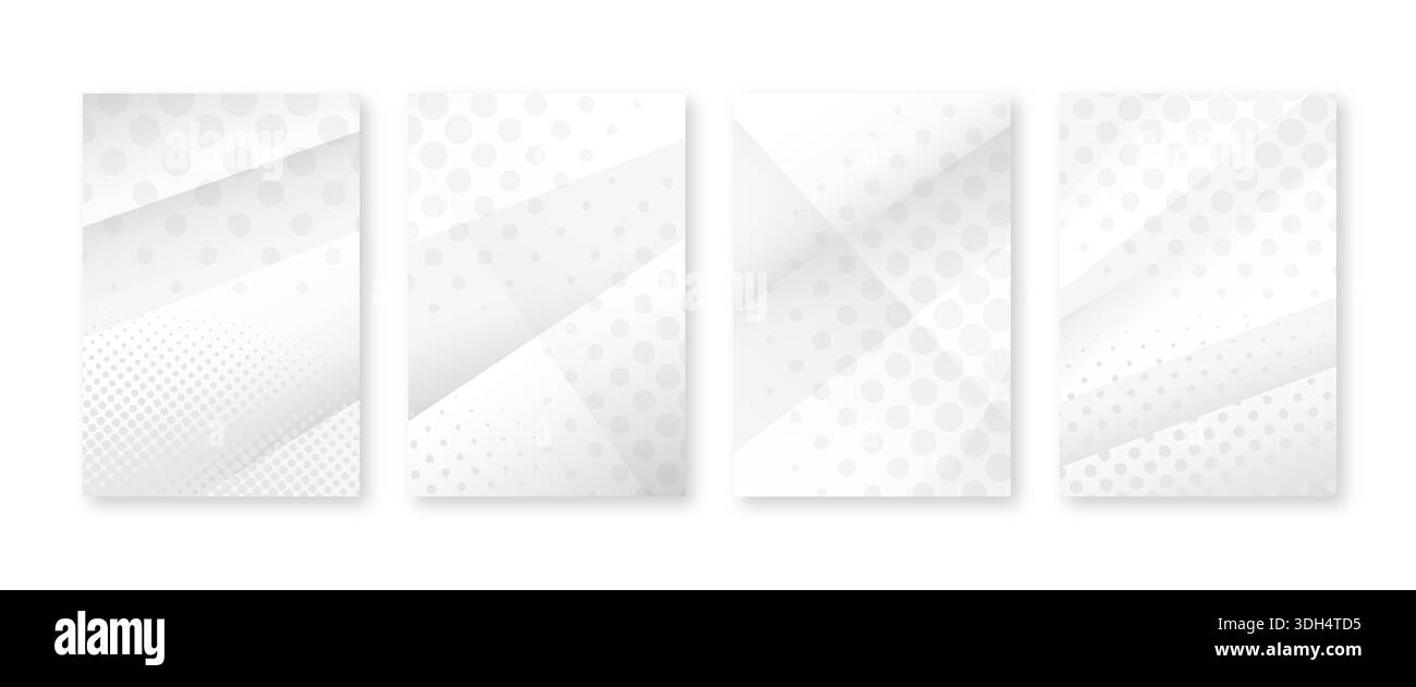 Minimal covers set. Halftone dots pattern Stock Vector