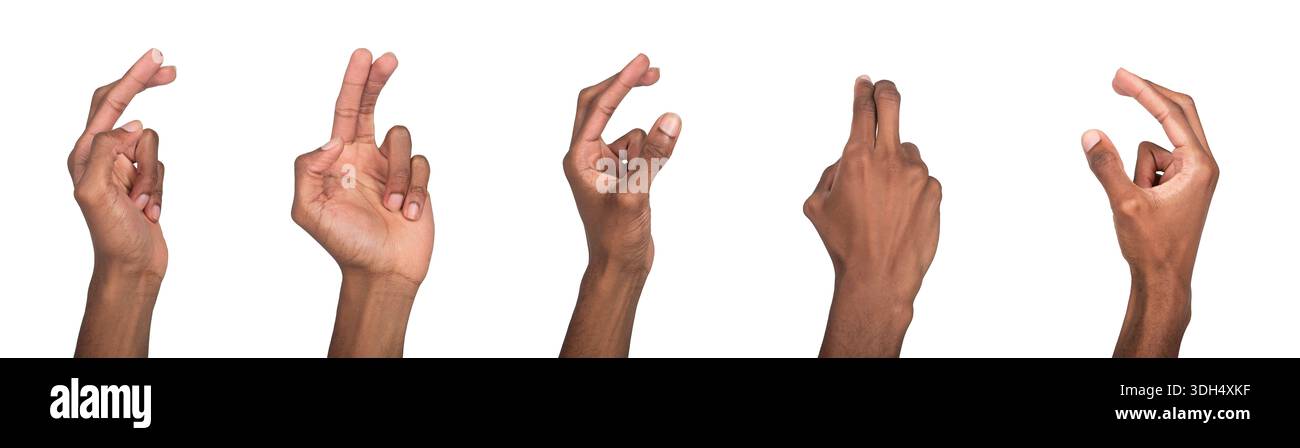 Hand Multiple Angle hands performing finger gestures with index and middle fingers together ...