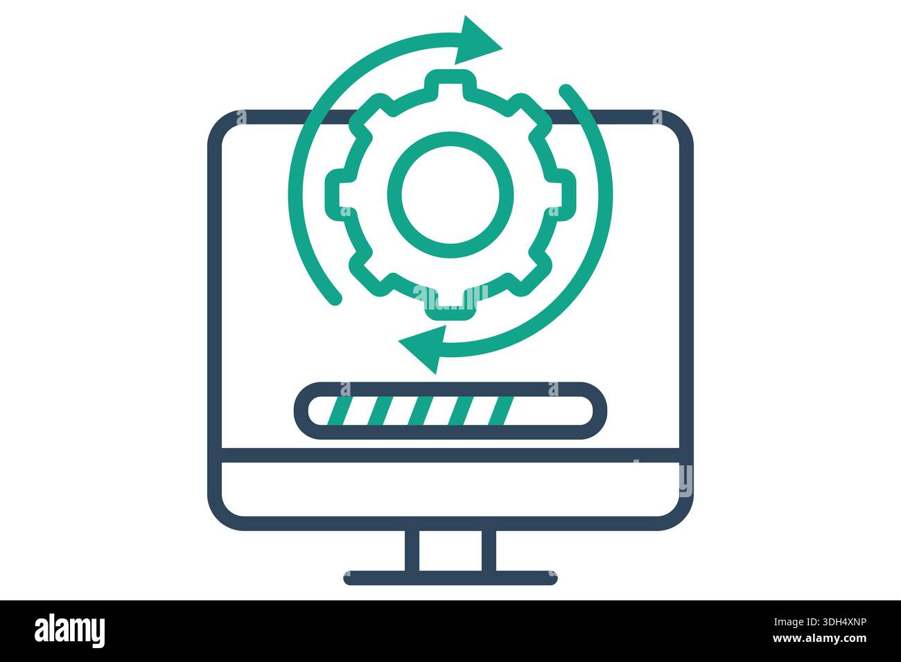 Software update icon. Line icon style. Icon related to IT support. Technology elements vector illustration Stock Vector