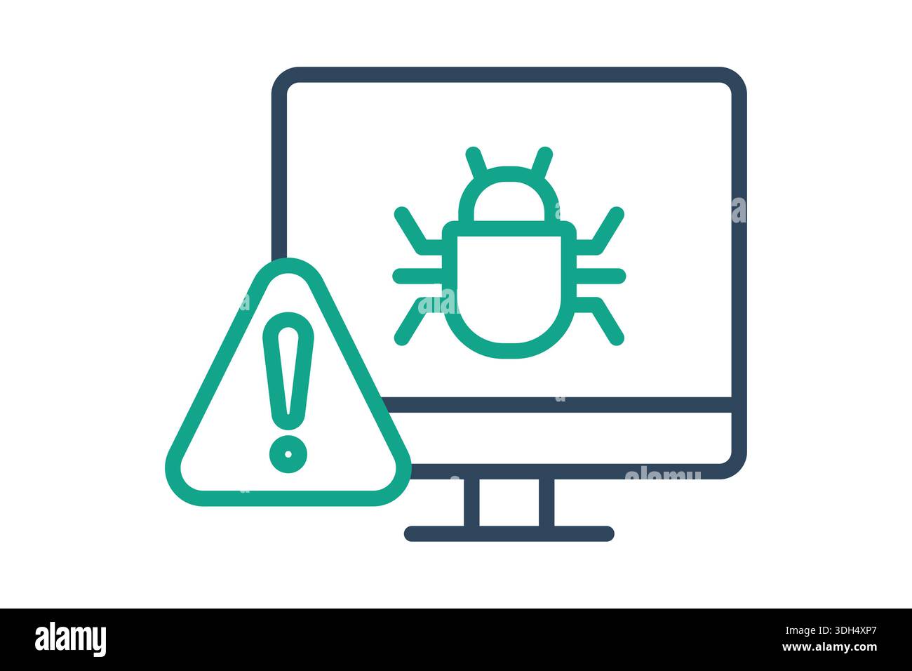 Computer bug icon. Line icon style. Icon related to IT support. Technology elements vector illustration Stock Vector
