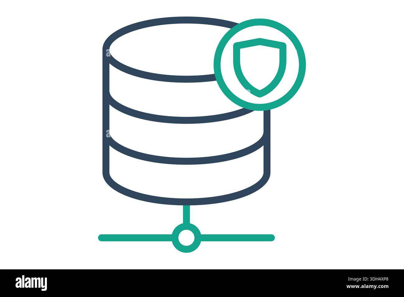 Database security icon. Line icon style. Icon related to IT support. Technology elements vector illustration Stock Vector