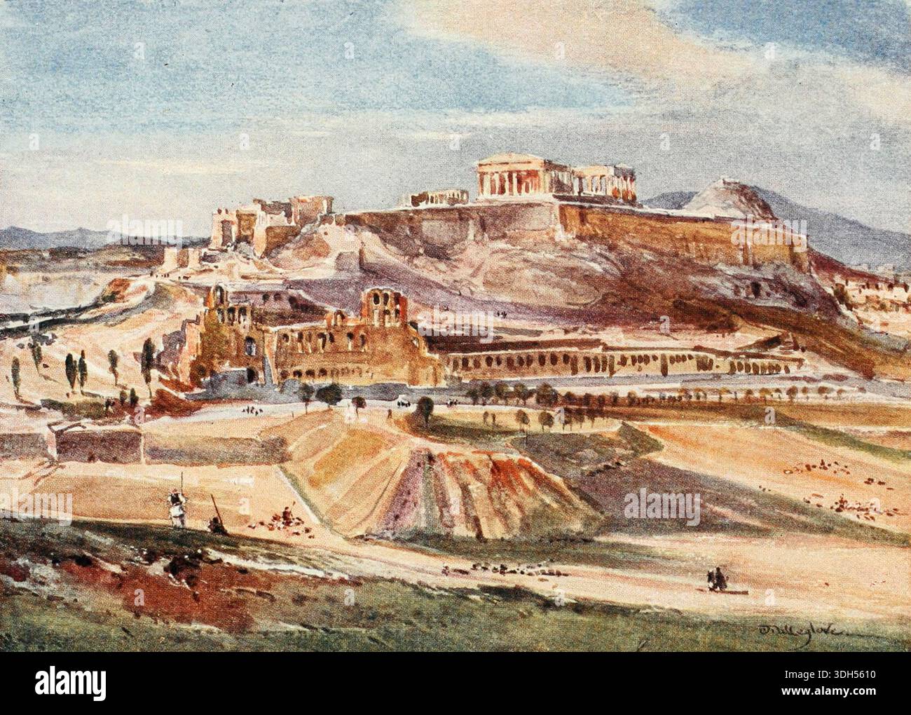 THE ACROPOLIS FROM THE BASE OF THE PHILOPAPFUS HILL Over the talus of ...