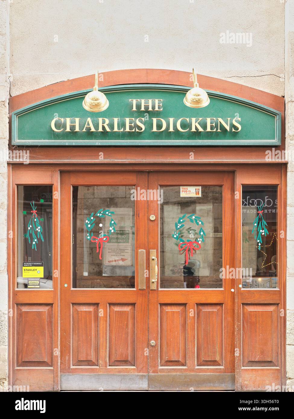 An english pub, The Charles Dickens, at Bordeaux, France. Stock Photo