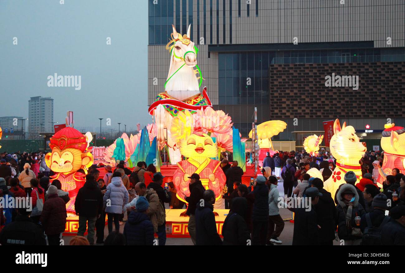 Visitors admire lantern displays at the Qinhuai Lantern Festival in ...