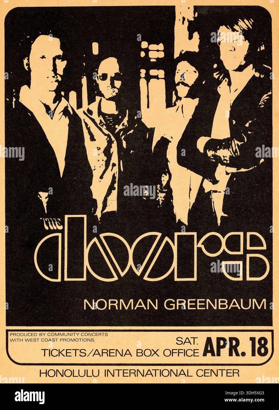 Concert poster for The Doors with Jim Morrison. Including special