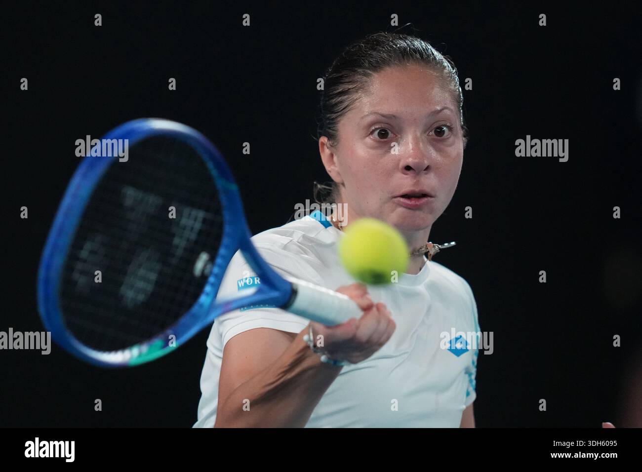 Vida Ruzic Antonia Ruzic of Croatia plays a forehand return to Naomi Osaka of ...