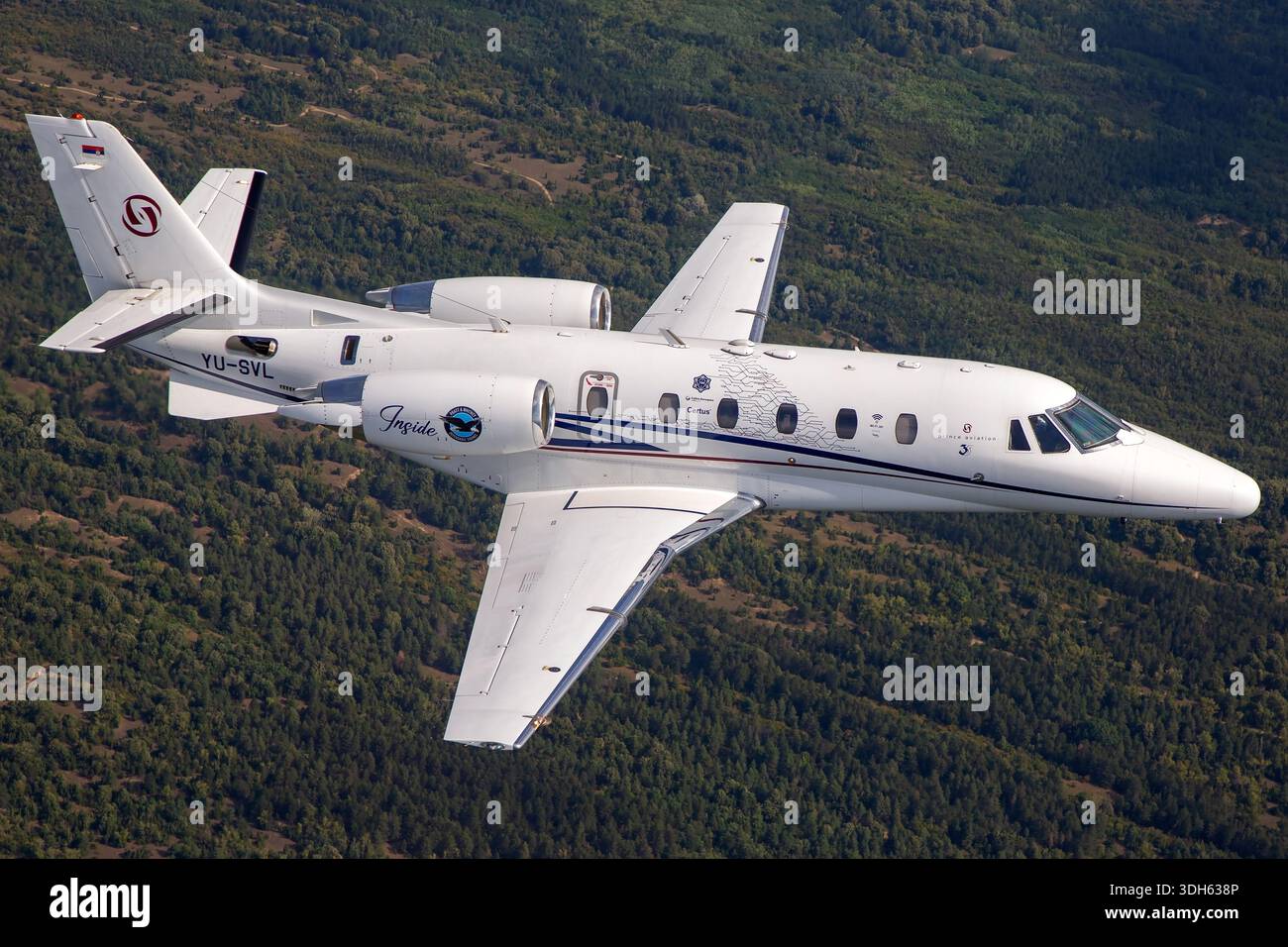 A Cessna 560XL Citation XLS business jet, registration YU-SVL and ...