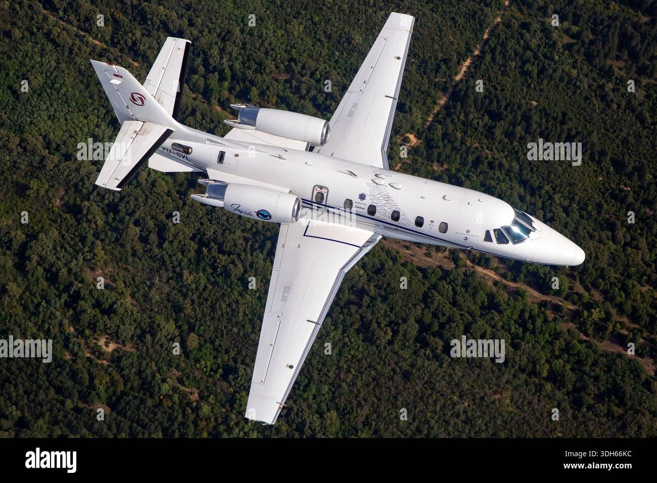 Overhead air to air photograph of a Cessna 560XL Citation XLS business ...