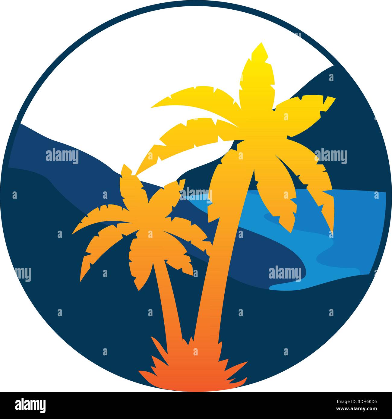 Sunset beach logo vector icon Pro Vector Stock Vector