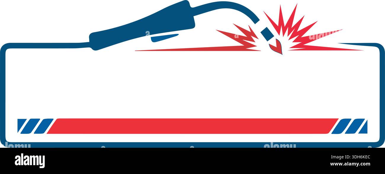 Welding torch with spark design. Welder tool vector design. Welding work design Stock Vector