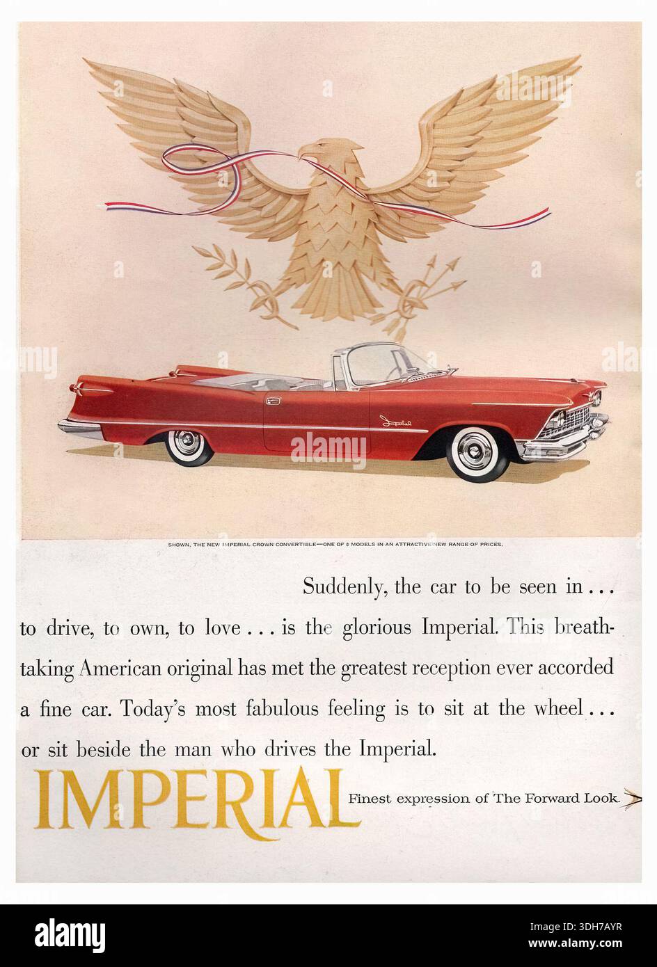 1957 Imperial Crown Convertible Ad Stock Photo - Alamy