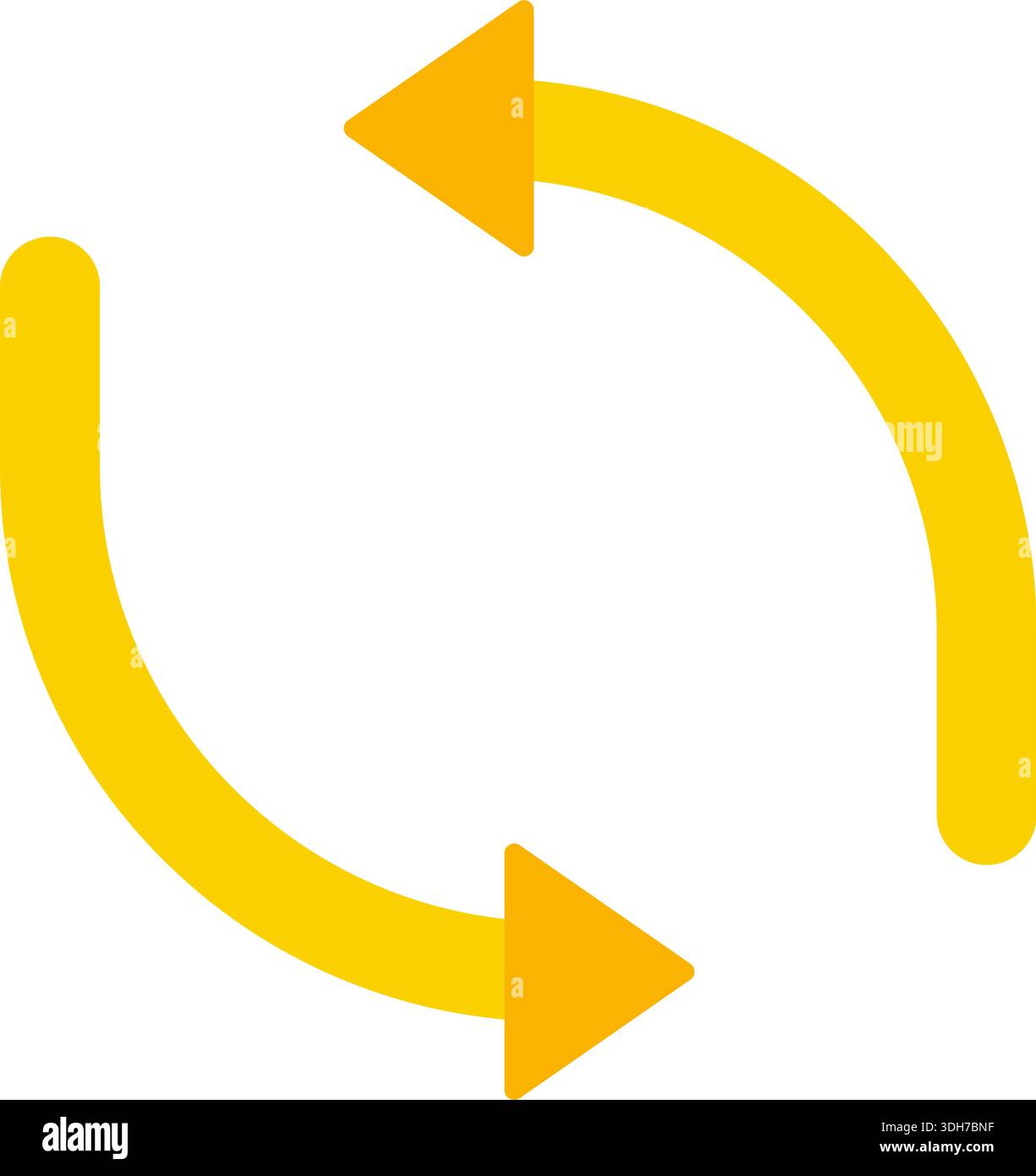 Circular layout featuring two arrows forming a loop to indicate cyclic direction or repeated flow. Stock Vector