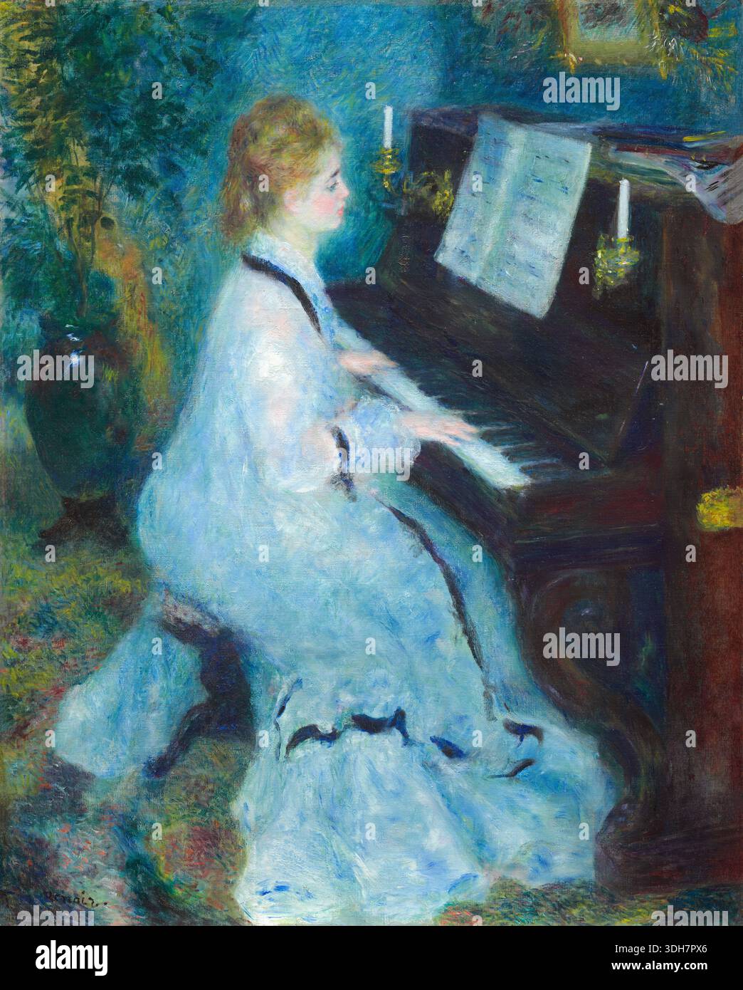 knee length dresses for ladies Woman at the Piano, Print of original Oil on Canvas