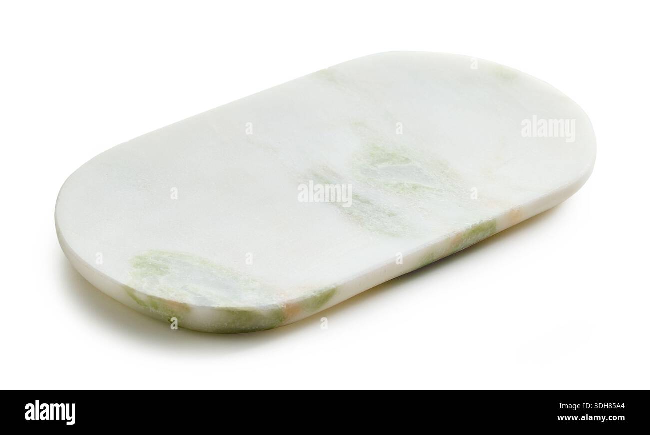 new empty natural stone try isolated on white background Stock Photo
