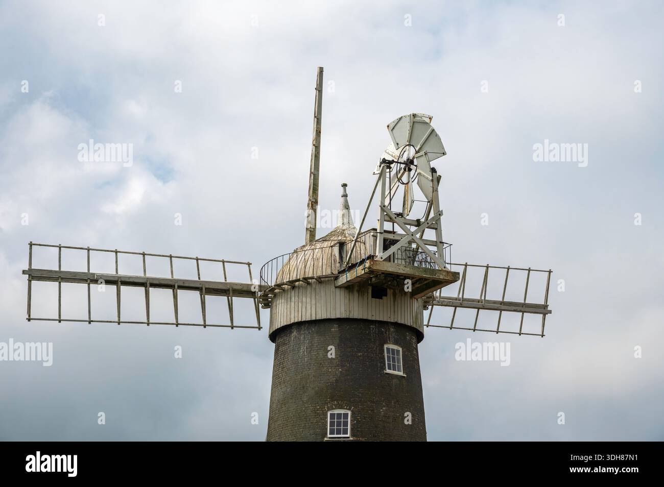 The restored 19th Century Bircham Windmill, a five storey tower ...