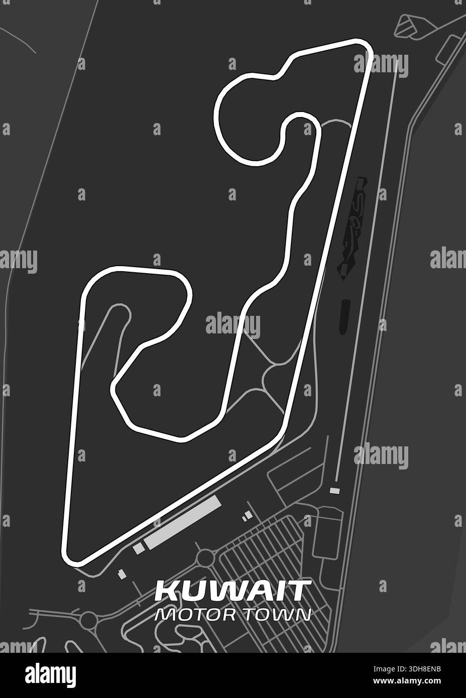 Overhead View of Kuwait Motor Town Race Circuit Layout Stock Vector ...