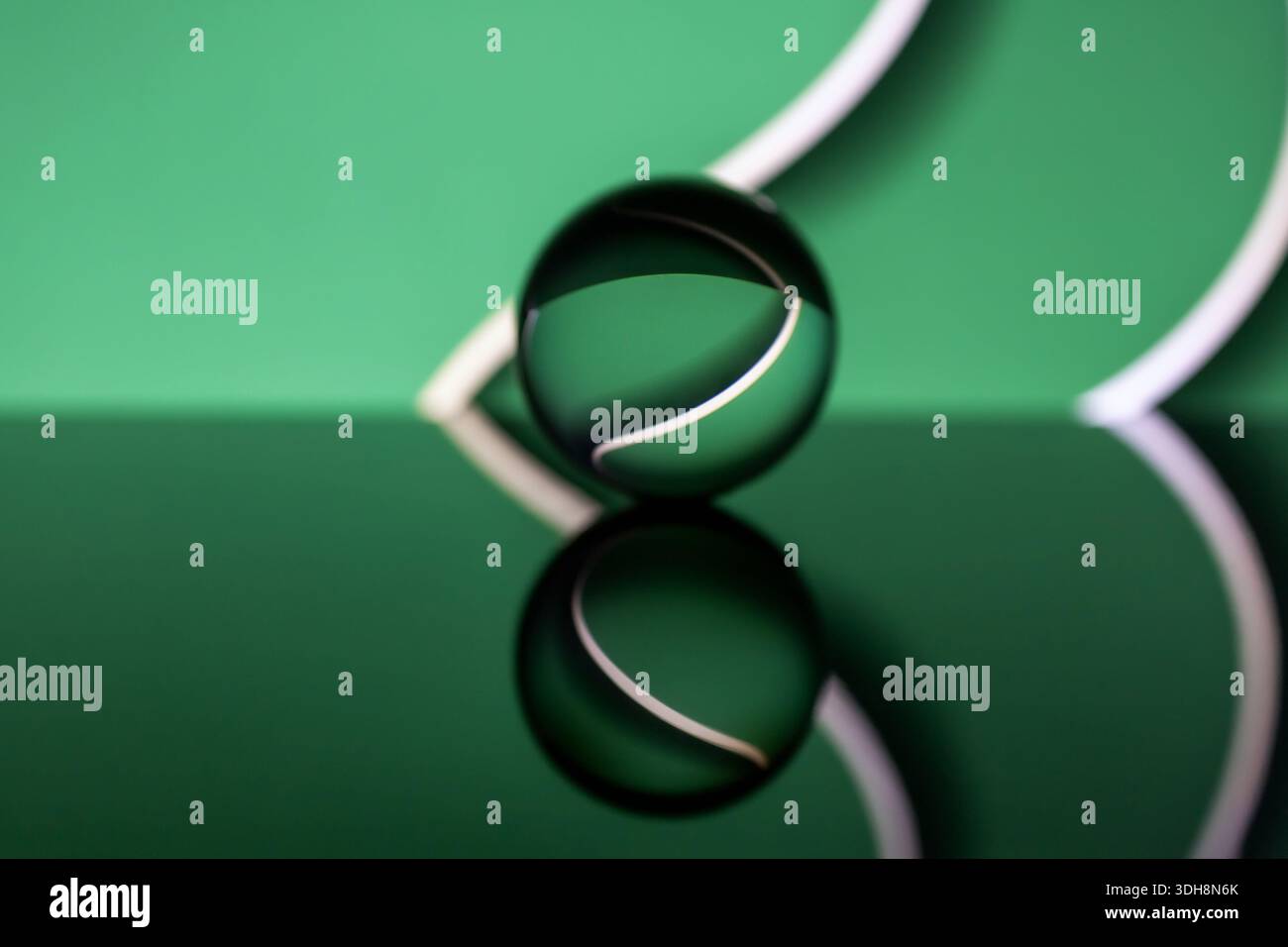 Abstract green geometric 3d background with crystal ball. Real ...