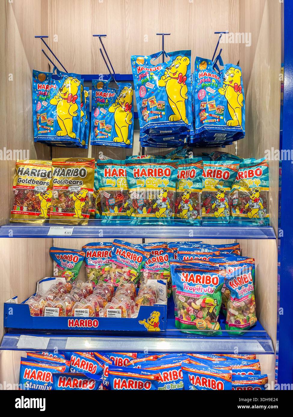 Malaga, Spain - December 21, 2025: Multiple Haribo gummy bear