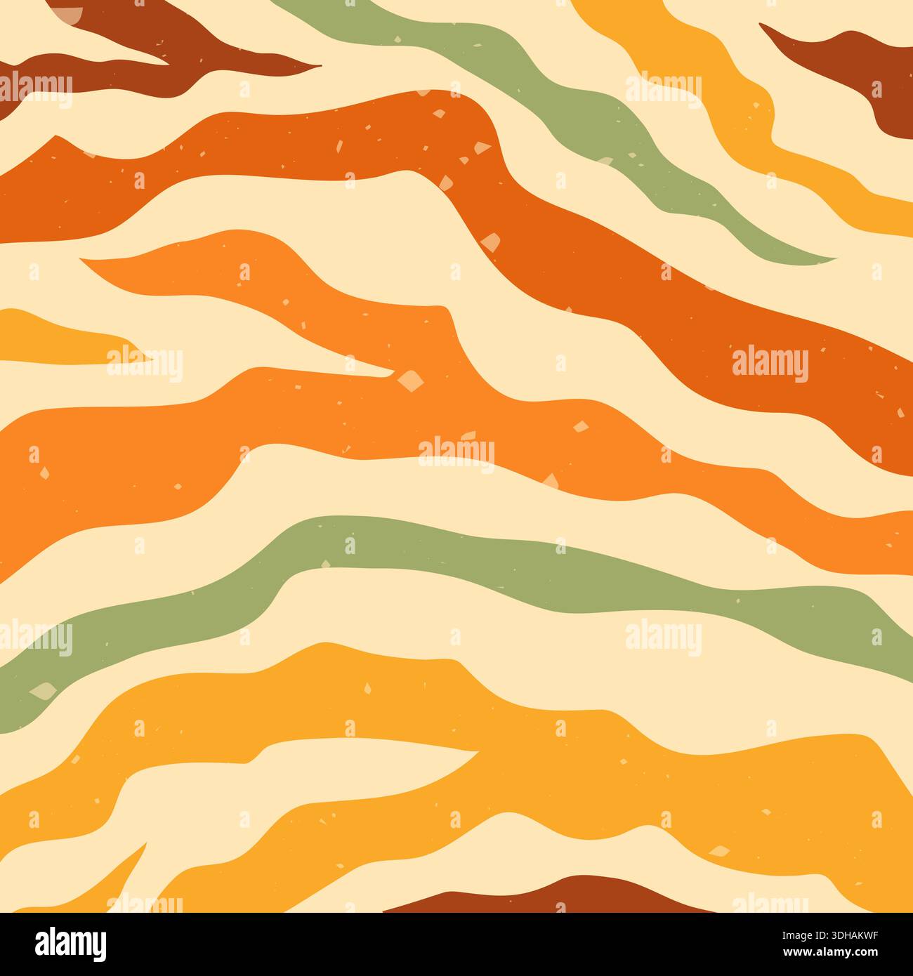 Zebra groovy square warm color background. Stock Vector