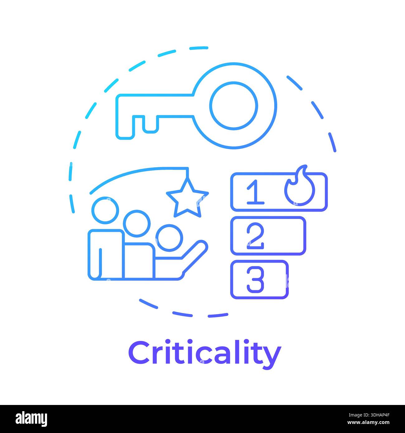 Criticality blue gradient concept icon Stock Vector