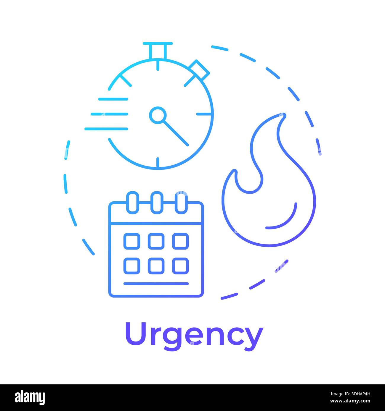 Urgency blue gradient concept icon Stock Vector