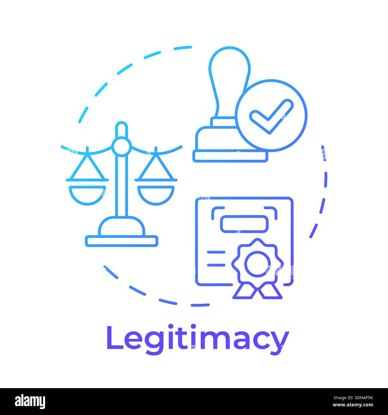 Legitimacy blue gradient concept icon Stock Vector