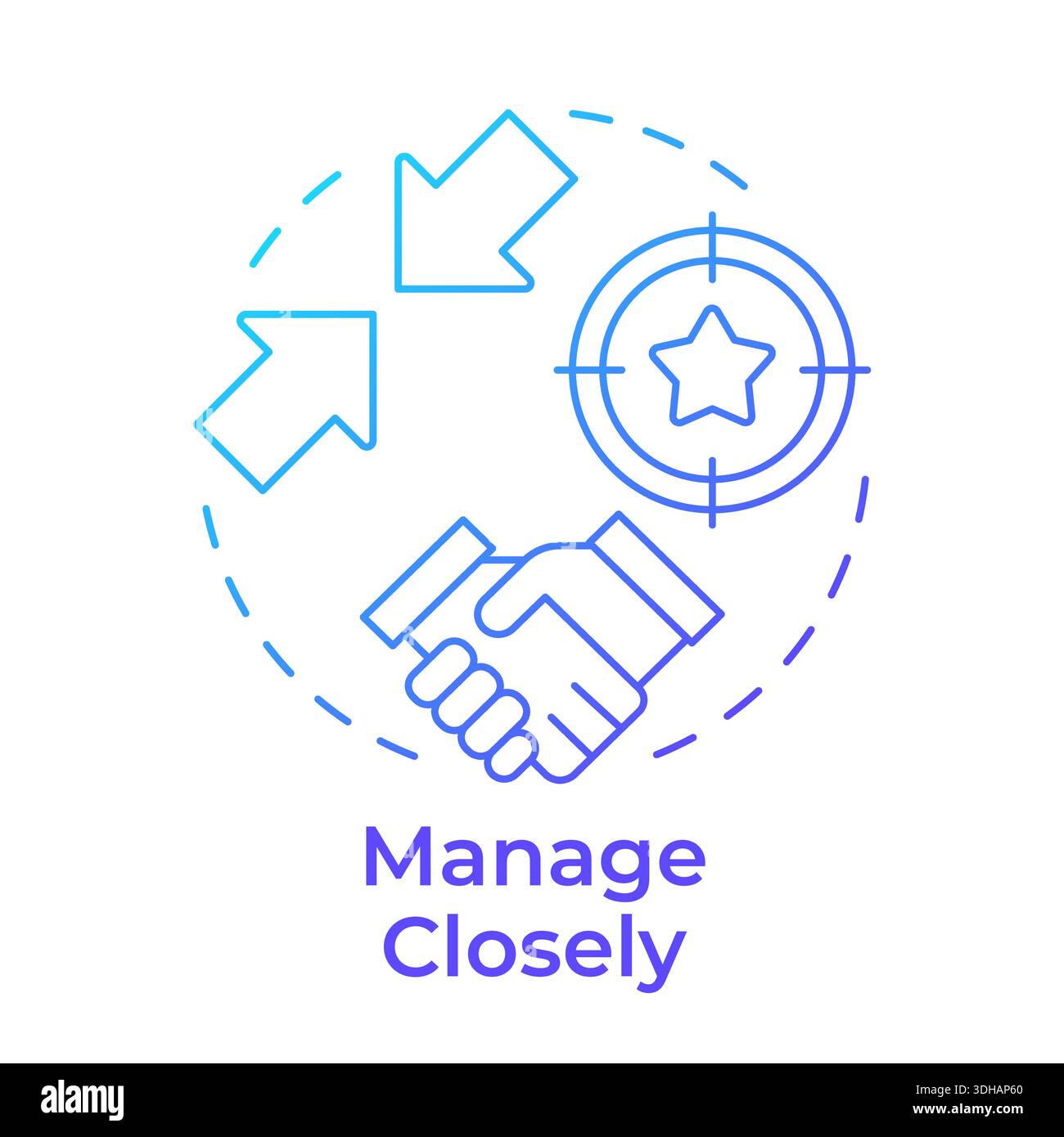 Manage closely blue gradient concept icon Stock Vector
