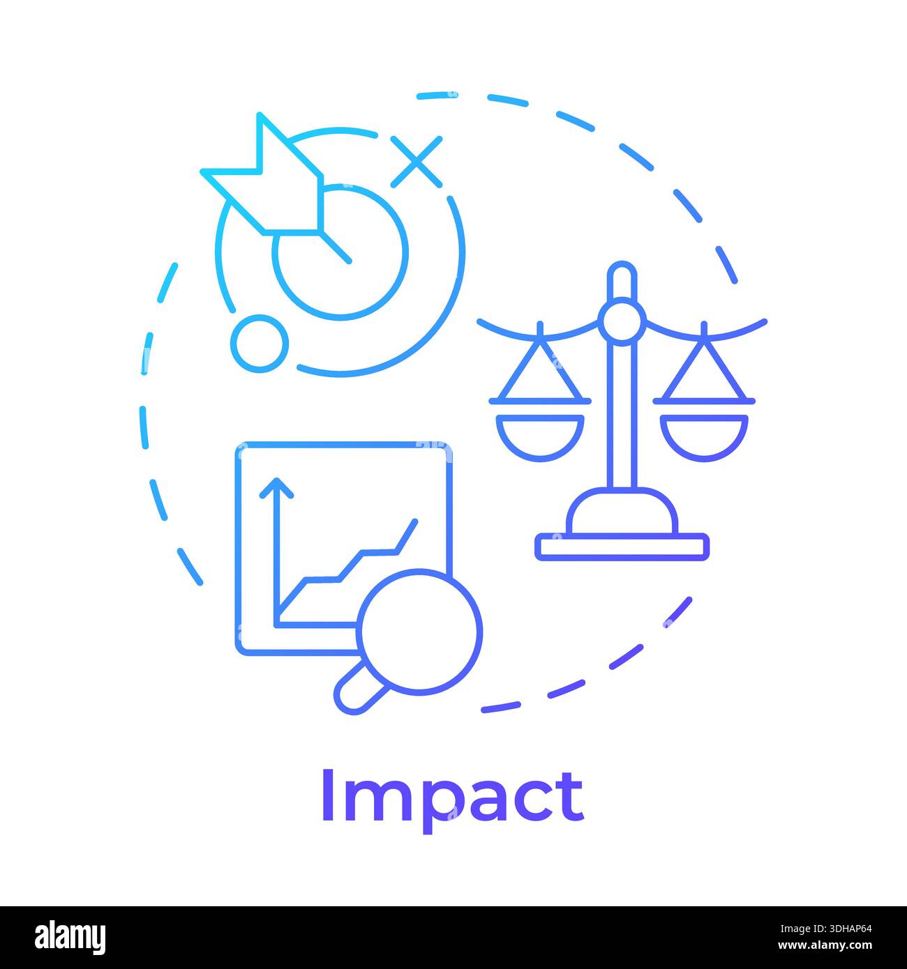 Impact blue gradient concept icon Stock Vector