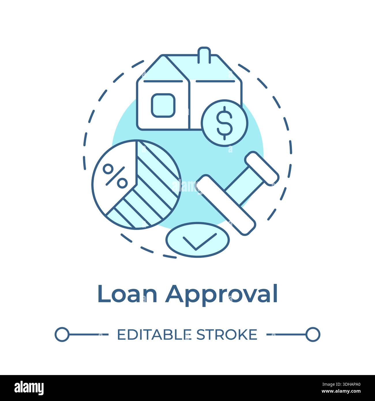 Loan approval soft blue concept icon Stock Vector