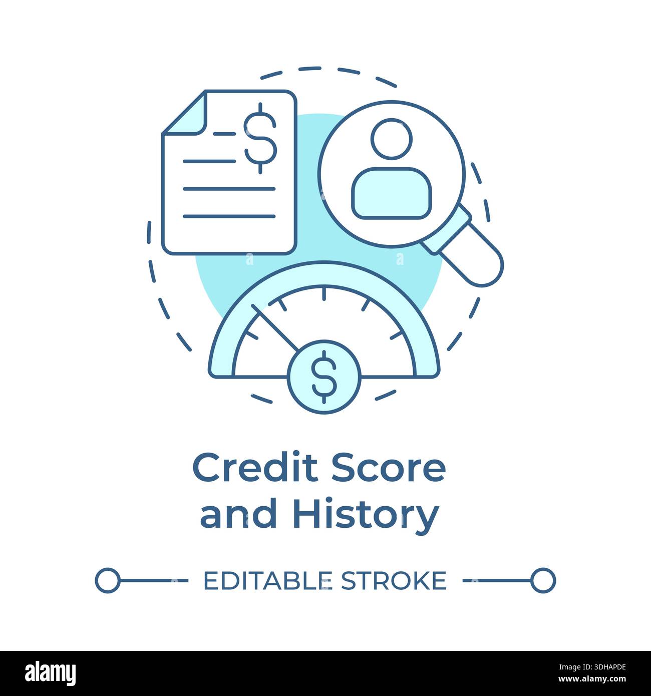 Credit score and history soft blue concept icon Stock Vector Image ...