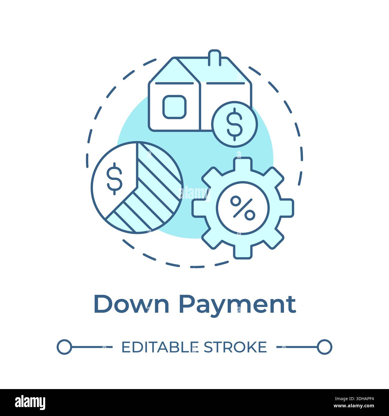 Down payment soft blue concept icon Stock Vector