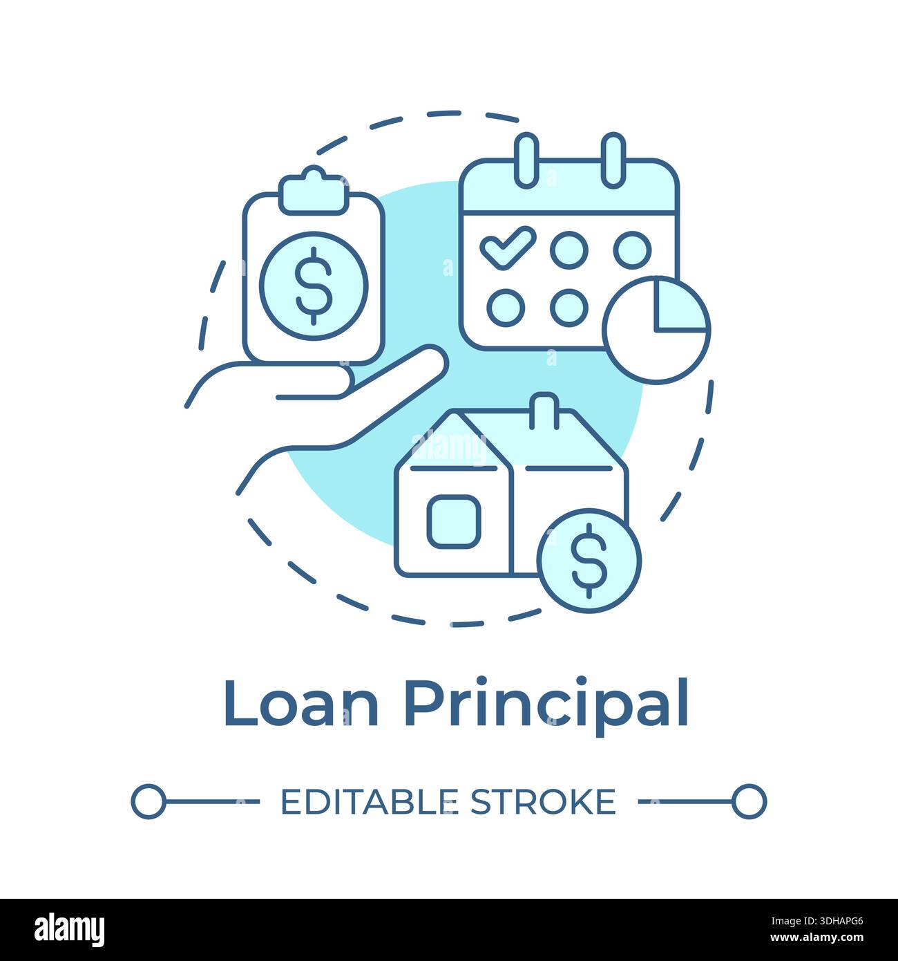 Loan principal soft blue concept icon Stock Vector