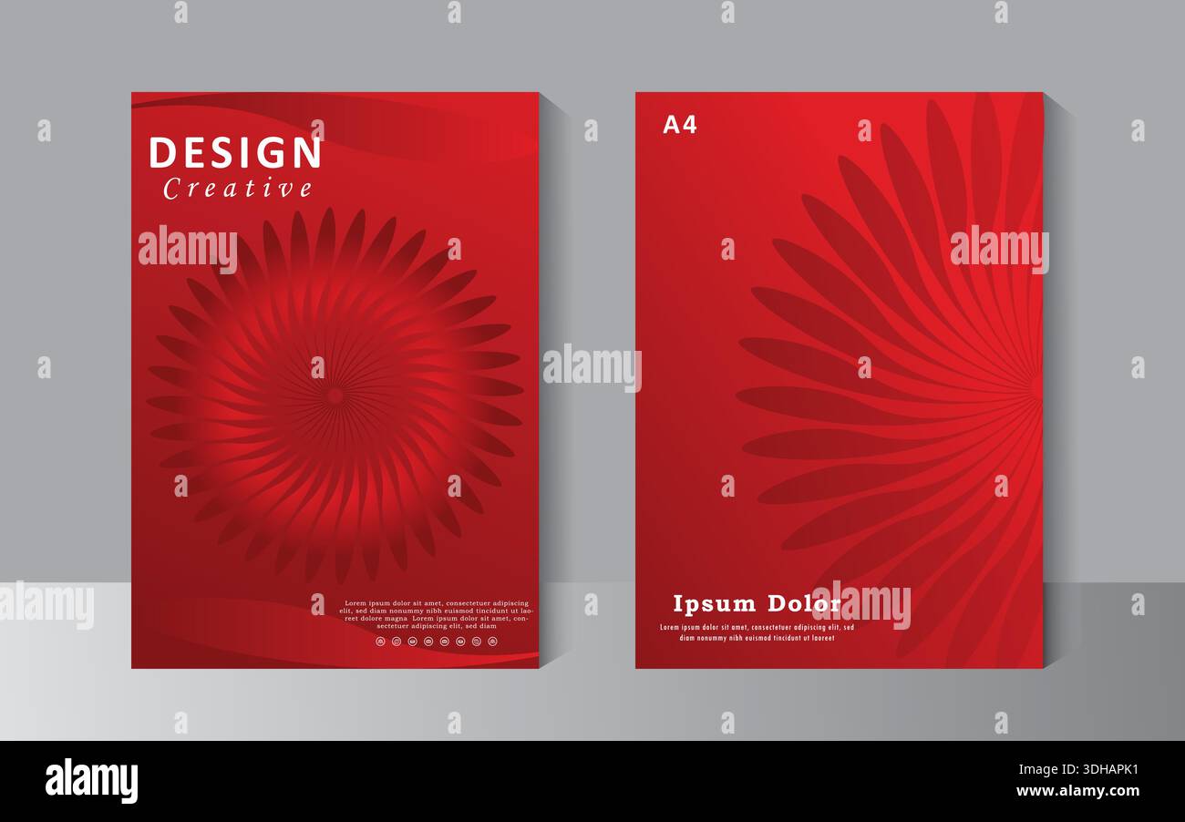 Cover design template layout design, Brochure With Red Color Background ...