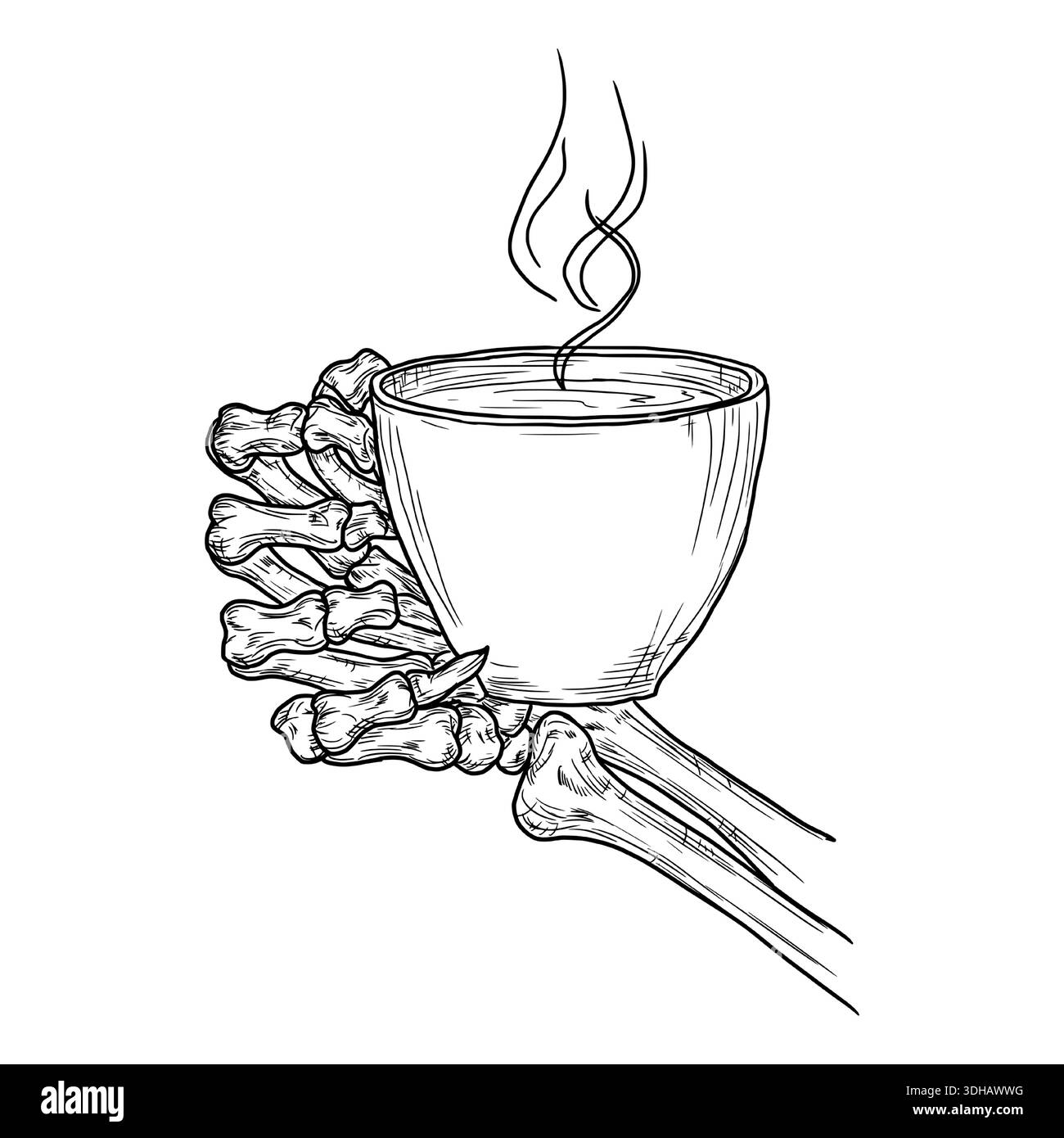 Skeleton Hand Tea Skeleton hand coffee cup hi-res stock photography and images - Alamy