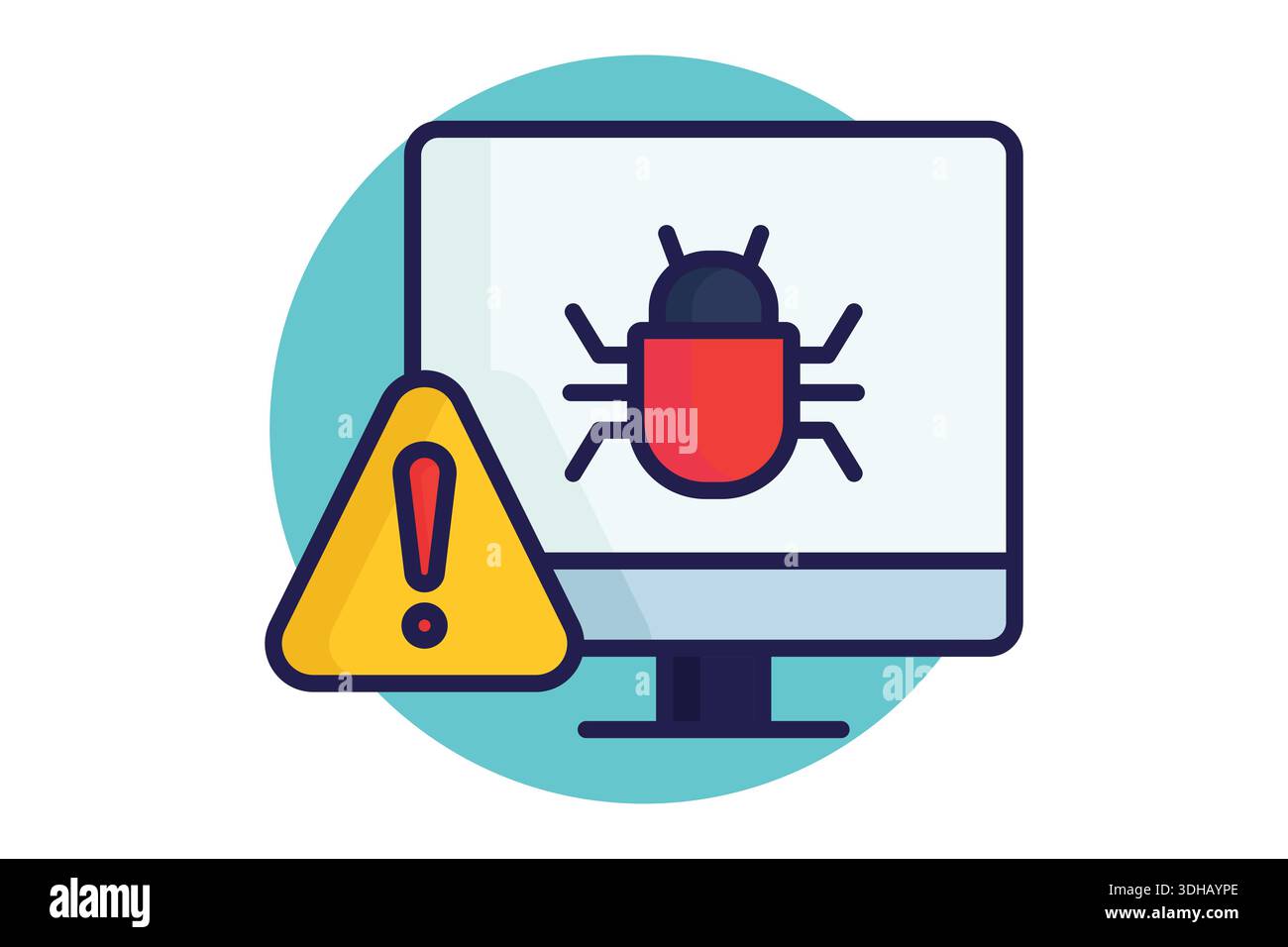 Computer bug icon. Colored icon style. Icon related to IT support. Technology elements vector illustration Stock Vector