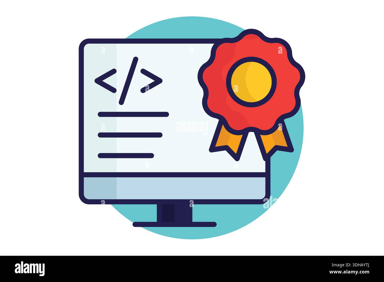Software license icon. Colored icon style. Icon related to IT support. Technology elements vector illustration Stock Vector