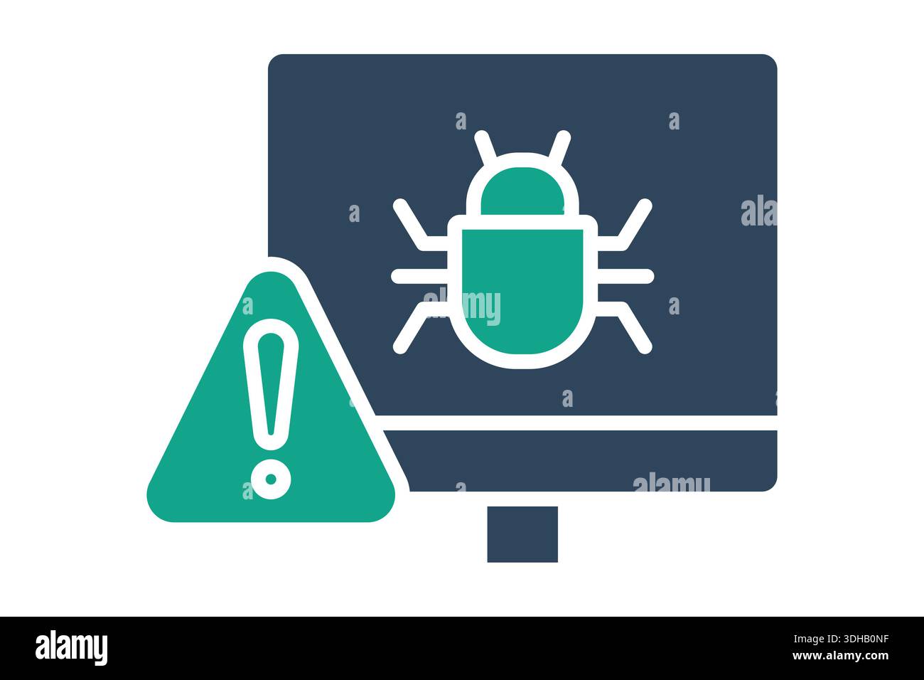 Computer bug icon. Solid icon style. Icon related to IT support. Technology elements vector illustration Stock Vector