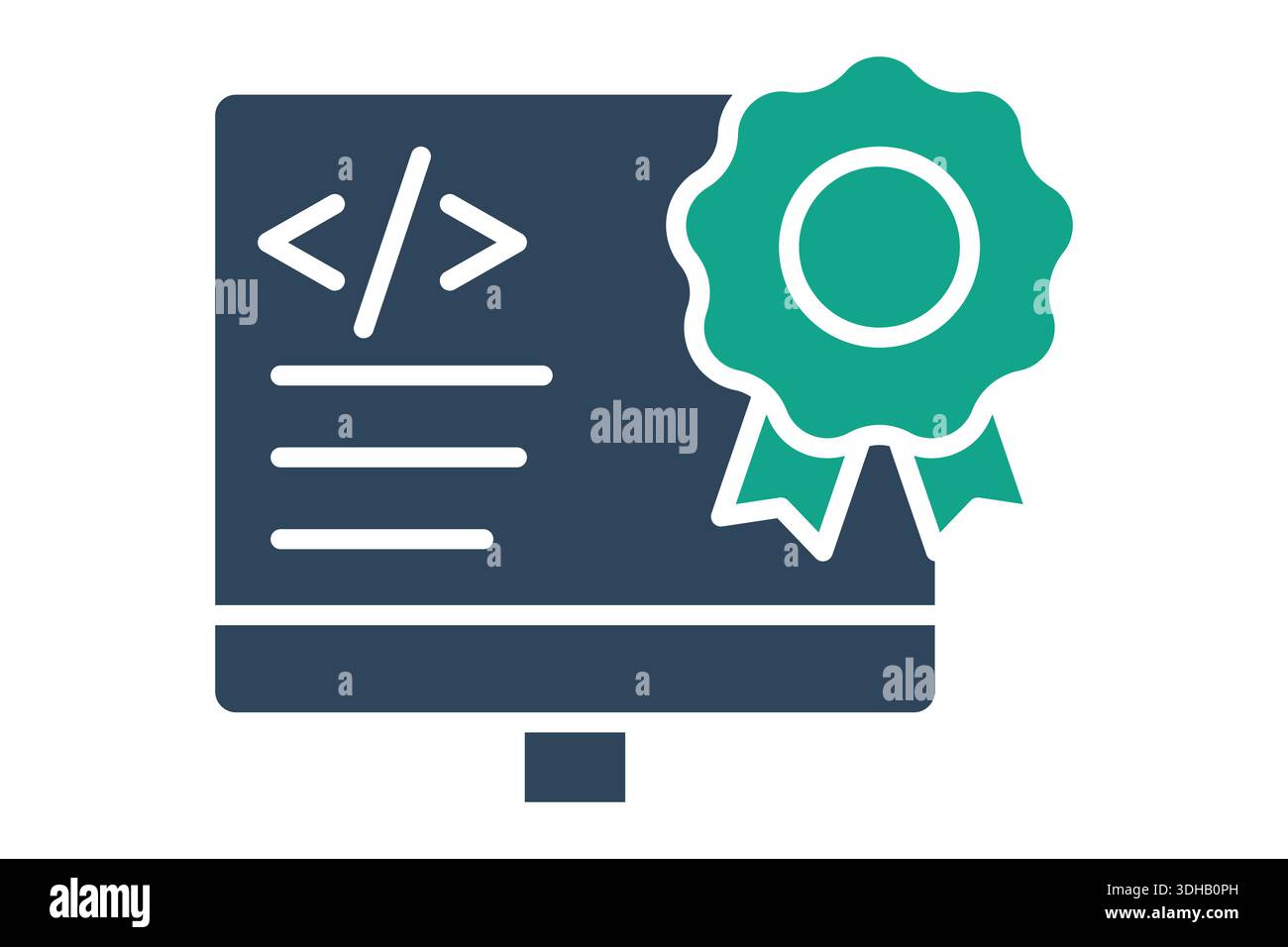 Software license icon. Solid icon style. Icon related to IT support. Technology elements vector illustration Stock Vector